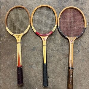 VINTAGE N.J. Magnan Aristocrat, Bancroft Aussie", & Spalding Top-Flite Rackets